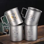 Titanium Mugs Factory - Custom Single Layer Folding Handle Camping Cup