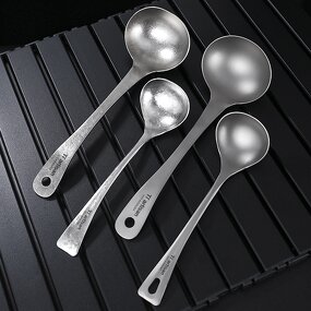 Titanium Soup Spoon Manufacturer - Custom Deepened Round Serving Spoon
