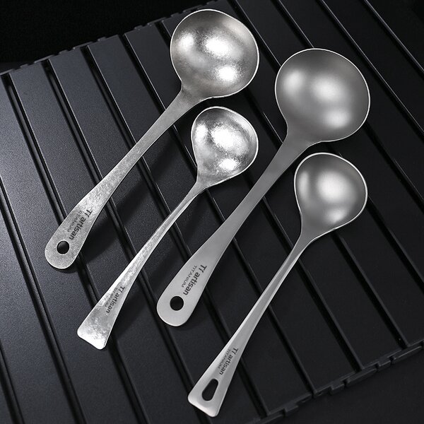 Titanium Soup Spoon Manufacturer - Custom Deepened Round Serving Spoon
