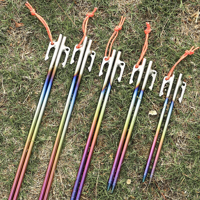 Titanium Tent Peg Factory - Custom Rainbow GR5 Durable Tent Stake