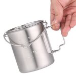 Camping Cup Pot Factory - Custom 750ml Stainless Steel with Foldable Handle