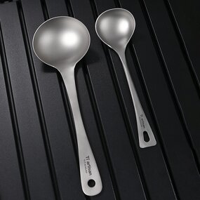Titanium Soup Spoon Factory - Custom Long Handle Deep Bowled Ladle