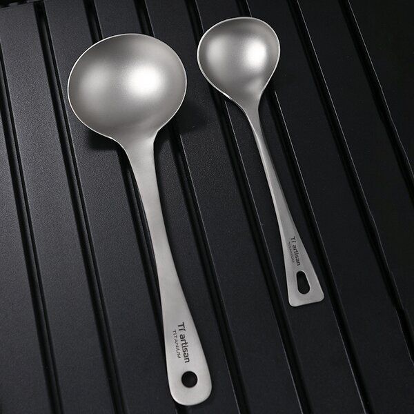 Titanium Soup Spoon Factory - Custom Long Handle Deep Bowled Ladle