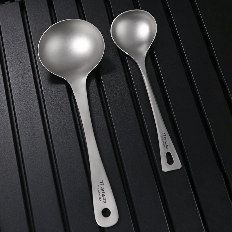 Titanium Soup Spoon Factory - Custom Long Handle Deep Bowled Ladle