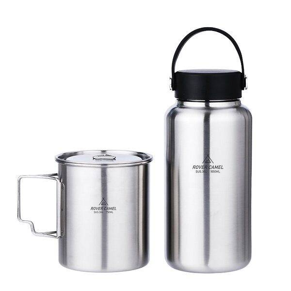 Stainless Steel Water Bottle Factory - Custom 1050ml Single Wall Carrier Set