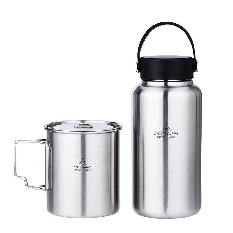 Stainless Steel Water Bottle Factory - Custom 1050ml Single Wall Carrier Set