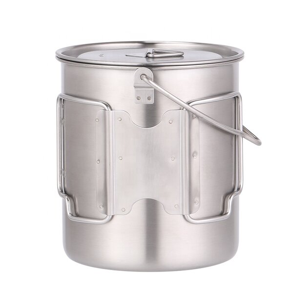 Camping Cup Pot Factory - Custom 750ml Stainless Steel with Foldable Handle