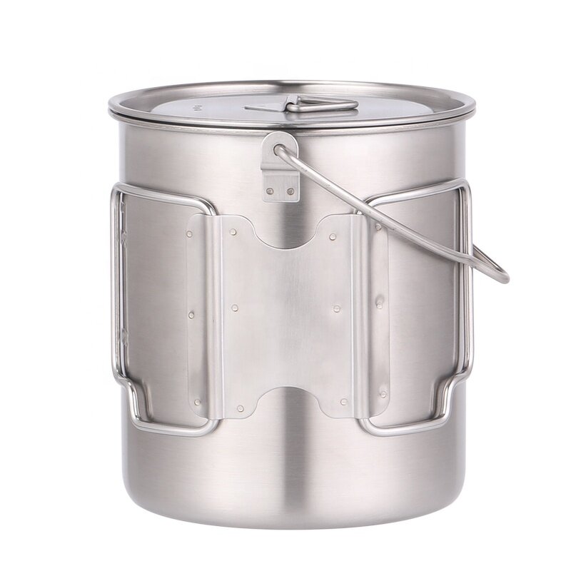 Camping Cup Pot Factory - Custom 750ml Stainless Steel with Foldable Handle
