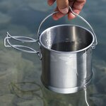Stainless Steel Camping Pot Factory - Custom 750ml Portable Foldable Pot