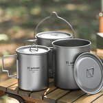Titanium Cup and Pot Factory - Custom 450ml/750ml Ultralight Camping Set