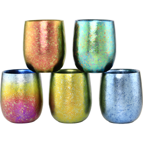 Titanium Wine Cup Factory - Custom 220ml Double Wall Stemless Colorful Cup
