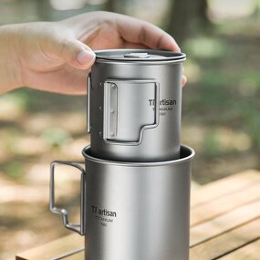Titanium Cup and Pot Factory - Custom 450ml/750ml Ultralight Camping Set