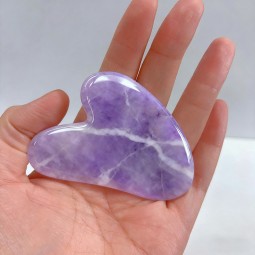 石制刮痧供应商 - 水晶按摩蓝色心形工具