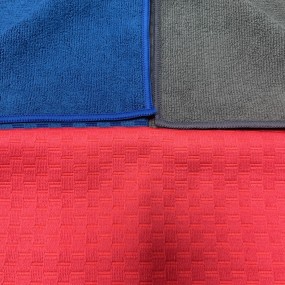 Microfiber Towel Manufacturer - High Quality Blue Overlock Edge
