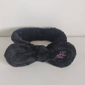 Spa Hairband Supplier - Microfiber Bowtie Flannel Elastic Headband