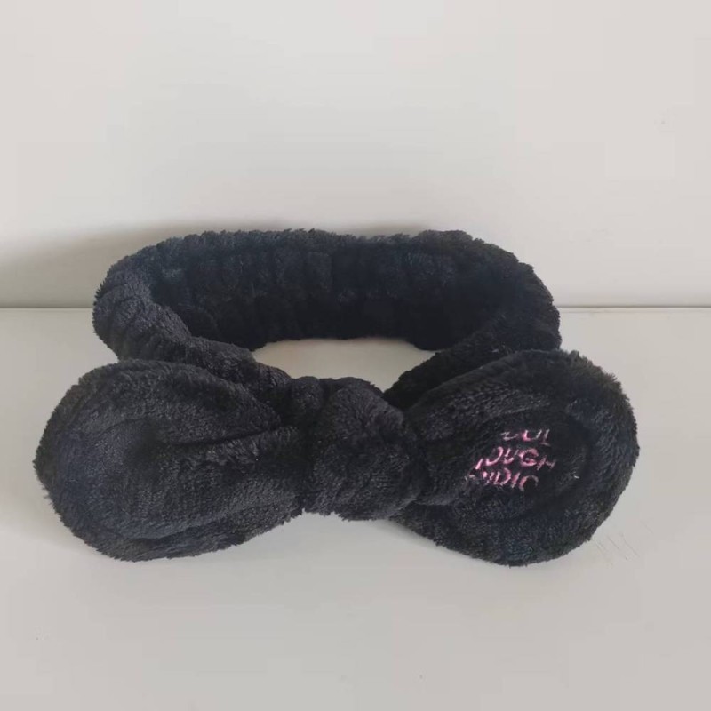 Spa Hairband Supplier - Microfiber Bowtie Flannel Elastic Headband