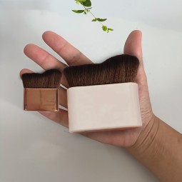 粉底刷供应商 - 可定制蓬松合成毛扇形