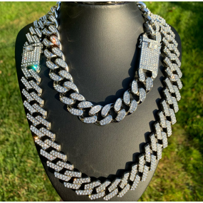 Iced Out Miami Cuban Chain Factory - 19mm Prong Necklace for Rapper