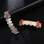 Double Zirconia Caps Grillz Factory - Two Teeth Top for Men Rapper Wholesale