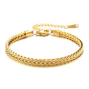 Luxury Bracelets Jewelry Factory - 316L Stainless Steel 18K Gold Plated Braided