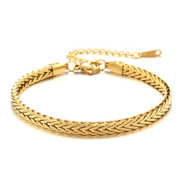 Luxury Bracelets Jewelry Factory - 316L Stainless Steel 18K Gold Plated Braided