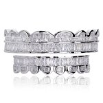 Double Zirconia Caps Grillz Manufacturer - Two Teeth Top for Men Rapper