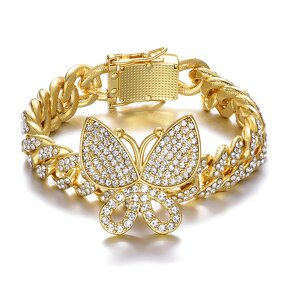 Butterfly Necklace Jewelry Set Factory - 13mm Alloy Choker Bracelet Hip Hop