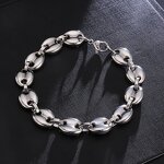 Stainless Steel Coffee Beans Bracelet Factory - 8-13mm Link Chain for Men Fashion