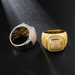 Brass Square Hip Hop Ring Manufacturer - Iced Out for Men Fashion Jewelry