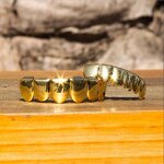 Double Zirconia Caps Grillz Factory - Two Teeth Top for Men Rapper Wholesale