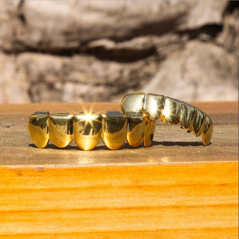 Double Zirconia Caps Grillz Factory - Two Teeth Top for Men Rapper Wholesale