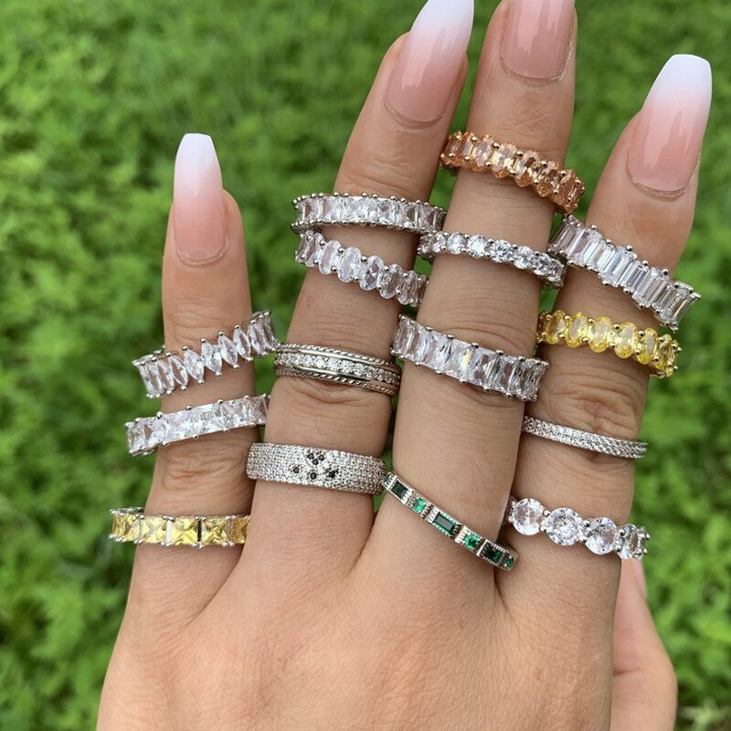 Fashion Jewelry Engagement Ring Manufacturer - 925 Sterling Silver Iced Out CZ