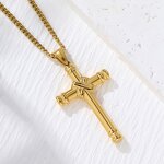 Waterproof Cross Pendant Necklace Manufacturer - PVD Gold Plated 316L Stainless Steel