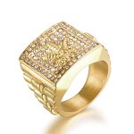 Stainless Steel Maple Leaf Ring Manufacturer - 20mm Gold Pattern for Men Women