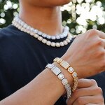 Hip Hop Jewelry Tennis Chain Set Manufacturer - 18k Gold Plated Iced Out CZ