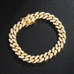 Brass Cuban Chain Bracelet Manufacturer - 10mm 18k Gold Plated Iced Out