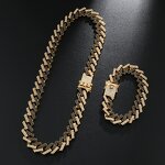 Hip Hop Jewelry Set Manufacturer - 14K Gold Plated Alloy CZ Crystal Cuban