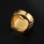 Stainless Steel Maple Leaf Ring Manufacturer - 20mm Gold Pattern for Men Women
