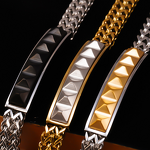 European Fashion Punk Bracelet Manufacturer - Hip-Hop Denim Titanium Steel Geometric