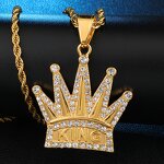 Stainless Steel Crown Pendant Factory - KING Hip Hop Necklace for Men