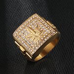 Stainless Steel Weed Maple Leaf Ring Factory - Iced Out Hip Hop for Men