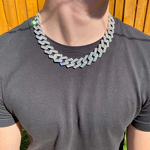 Mens Hip Hop Necklace Factory - Cuban Link Chain Silver Plated Gift