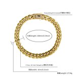 Hiphop Cuban Bracelet Necklace Manufacturer - 6-14mm 18k Gold Plated Stainless Steel