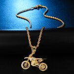 Brass Motorcycle Pendant Manufacturer - Iced Out Hip Hop Necklace for Men