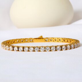 Luxury Diamond Friendship Bracelet Manufacturer - 18K Gold Plated Cubic Zircon