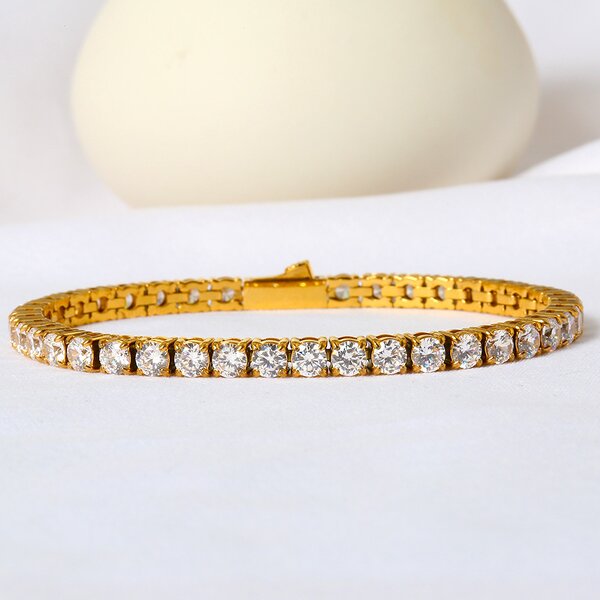 Luxury Diamond Friendship Bracelet Manufacturer - 18K Gold Plated Cubic Zircon