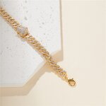 New Style Silver Diamond Anklets Factory - Heart Iced Out Cuban for Women