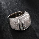 Brass Square Ring Manufacturer - Iced Out for Men Hip Hop Fashion Jewelry