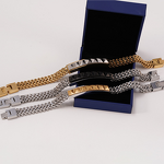 European Fashion Punk Bracelet Manufacturer - Hip-Hop Denim Titanium Steel Geometric