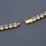 White Gold Tennis Chain Bracelet Manufacturer - 3-5mm Round Cut Iced Out CZ